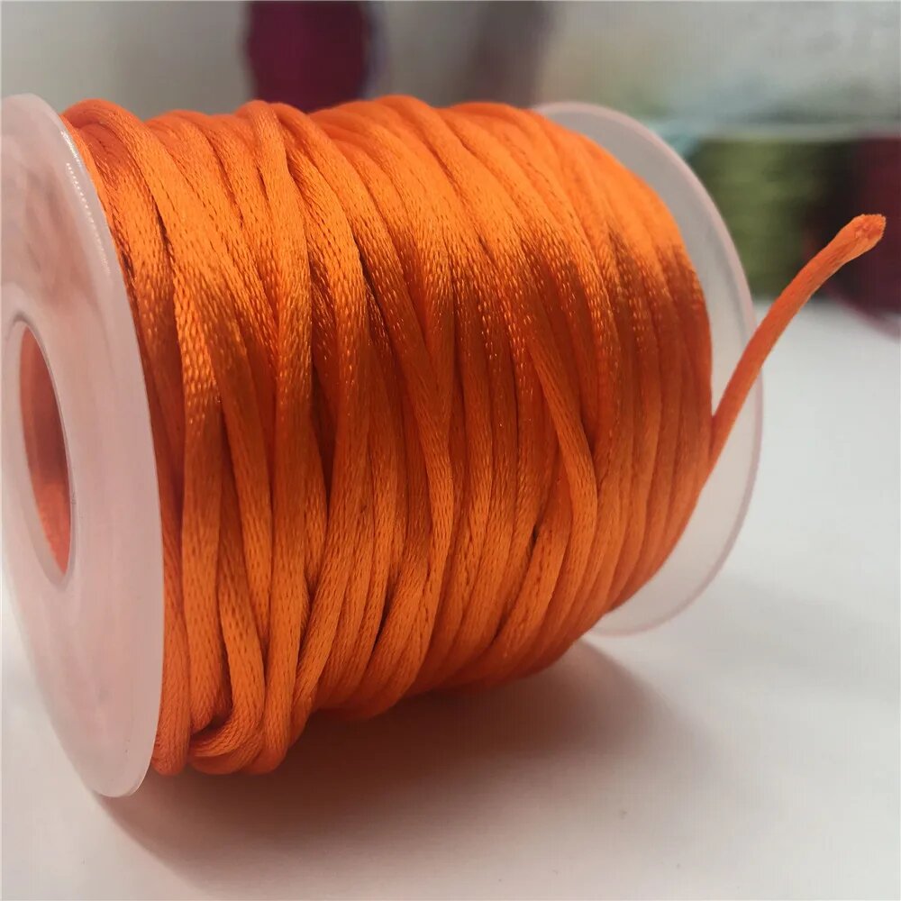 Плетеная нить для макраме 2 мм, полиэстер, 38 цветов Оранжевый, 10meters X loose lot, 172 orange