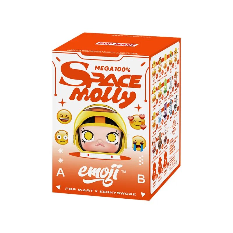 POPMART MEGA SPACE MOLLY 100% emoji Слепая коробка，Слепые коробки не подлежат возврату или обмену