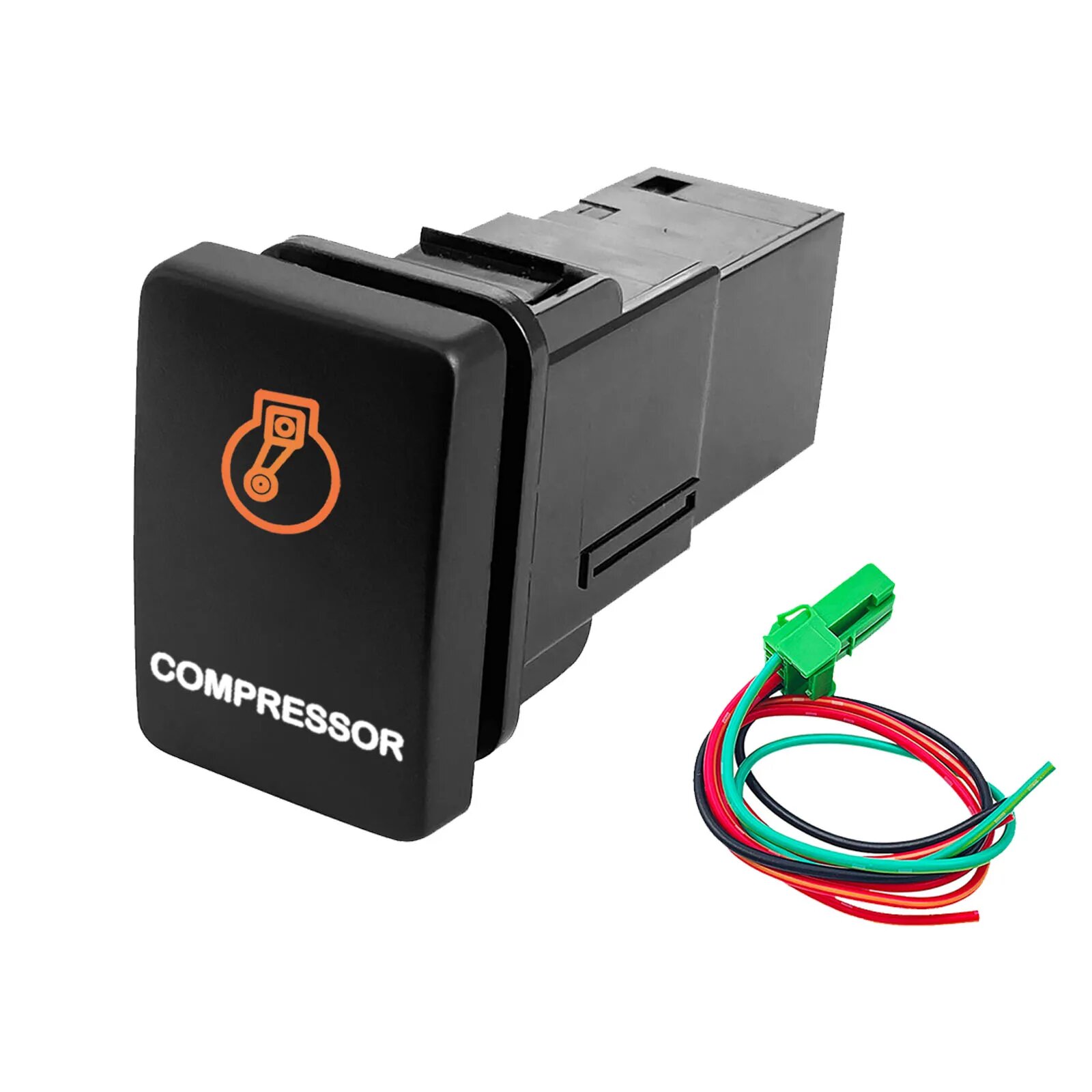 Кнопка-переключатель LED 12В с разъемом для Toyota Hilux, Land Cruiser Prado 150, 200 COMPRESSOR