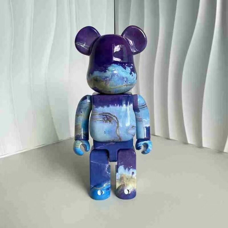 Фигурка медведя Bearbrick 400% Nebula Marble Violent Bear, конструктор, модная игрушка, кукла, фигурка