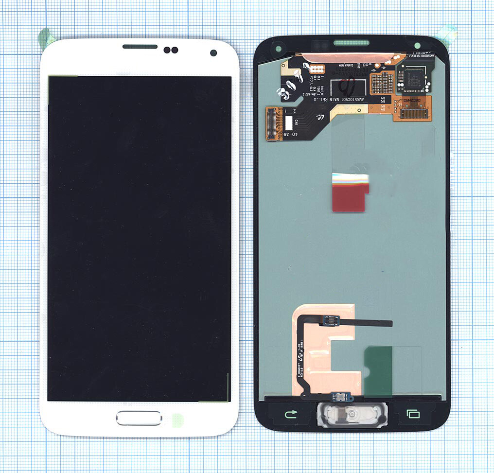 Модуль (матрица + тачскрин) для Samsung Galaxy S5 SM-G900H белый с кнопкой home