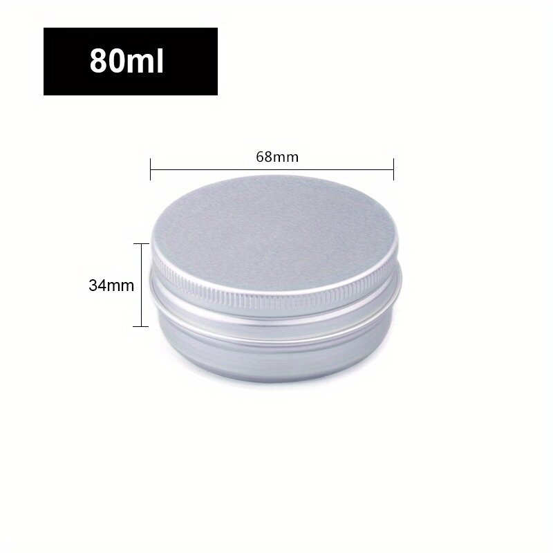 Пустая алюминиевая косметическая банка с винтовой крышкой, 2.71 oz, 10 шт.