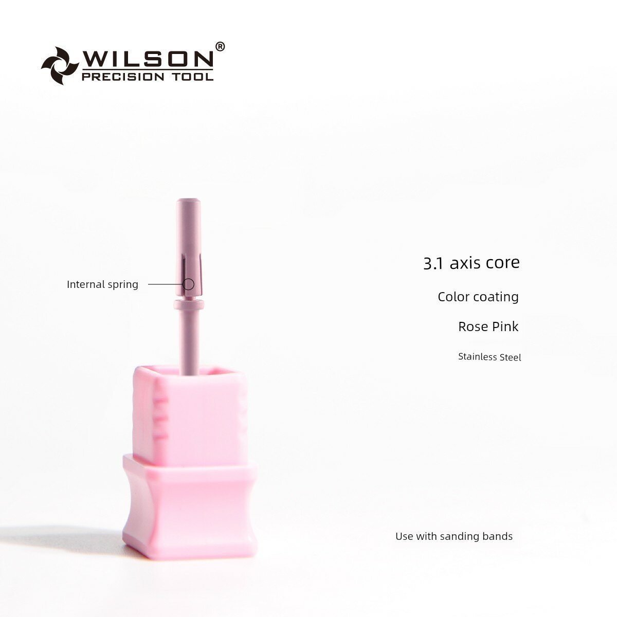 Набор для маникюра Wilson 3.1 мм прямой с розовым цветом - Модель 1101202-08