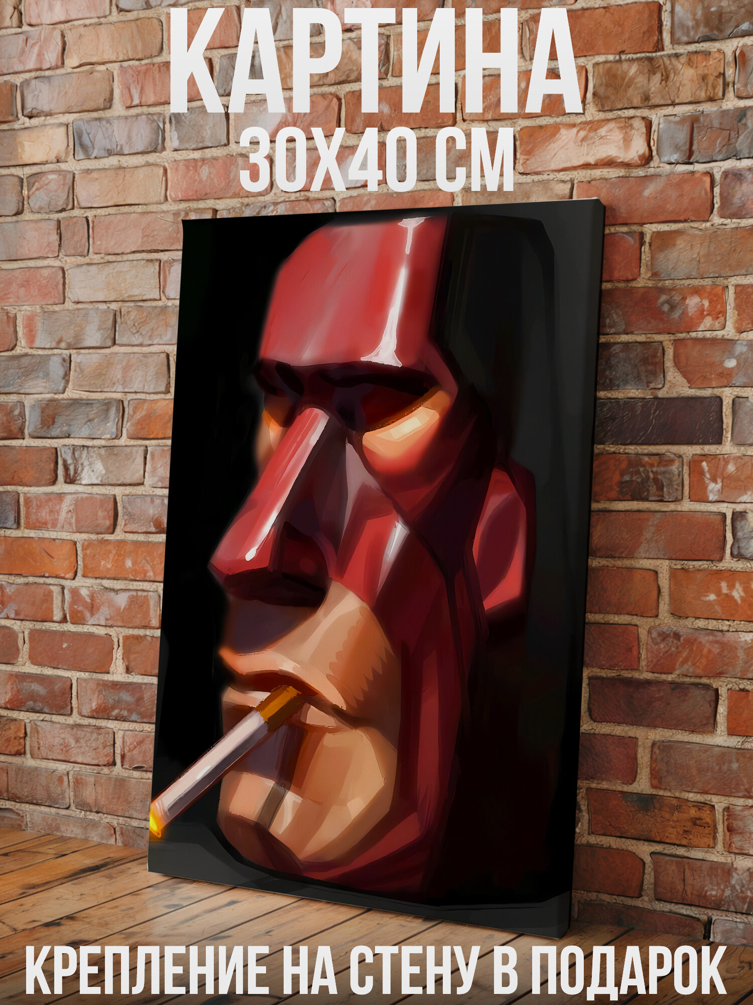 Плакат Team Fortress 2 Тим Фортресс — пиро - большая картина на стену для интерьера, холст на подрамнике 30х40 см
