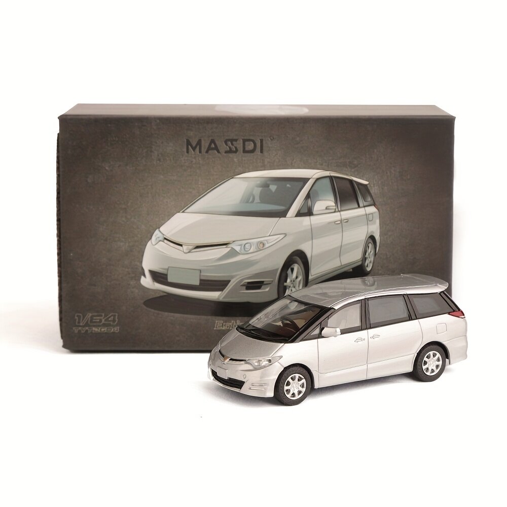 Модель автомобиля из сплава, масштаб 1:64, серебристый цвет, реалистичная игрушка на колёсиках, декоративное украшение