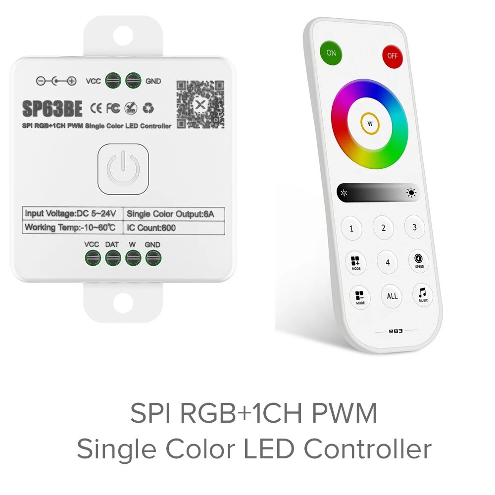SP63BE RGB+1CH PWM контроллер LED с пультом