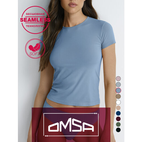 фото Футболка omsa, 1 шт., размер 46 (m), cielo