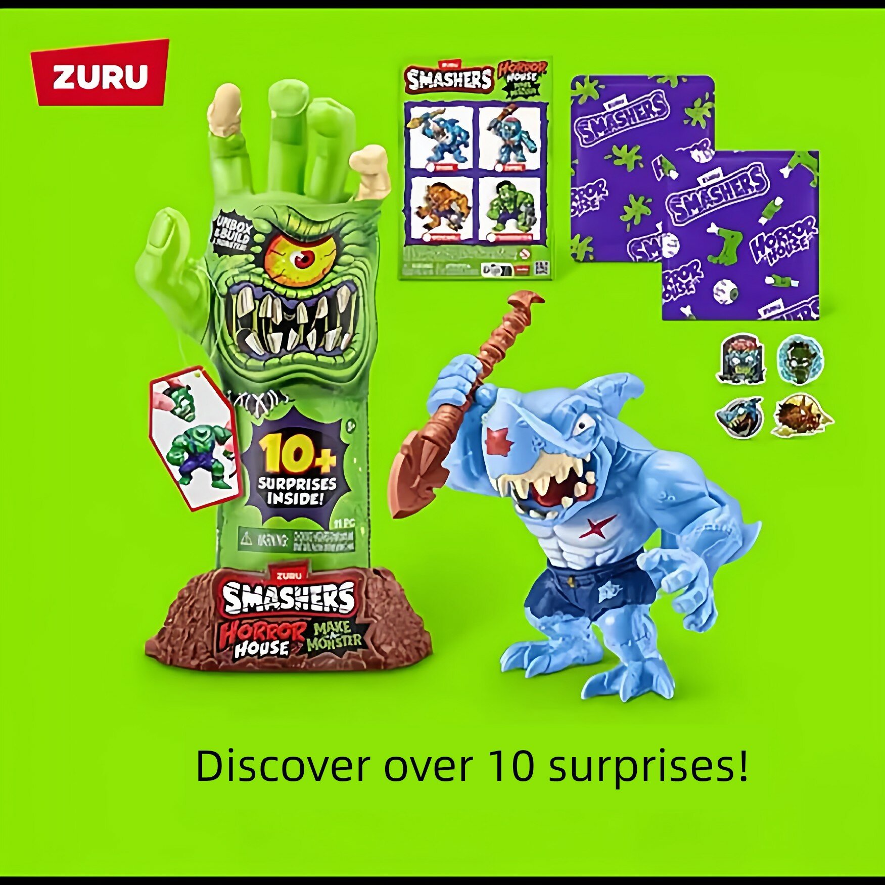 Игрушечная рука-мутант с акулой от Zuru, детская фигурка с неожиданным сюрпризом