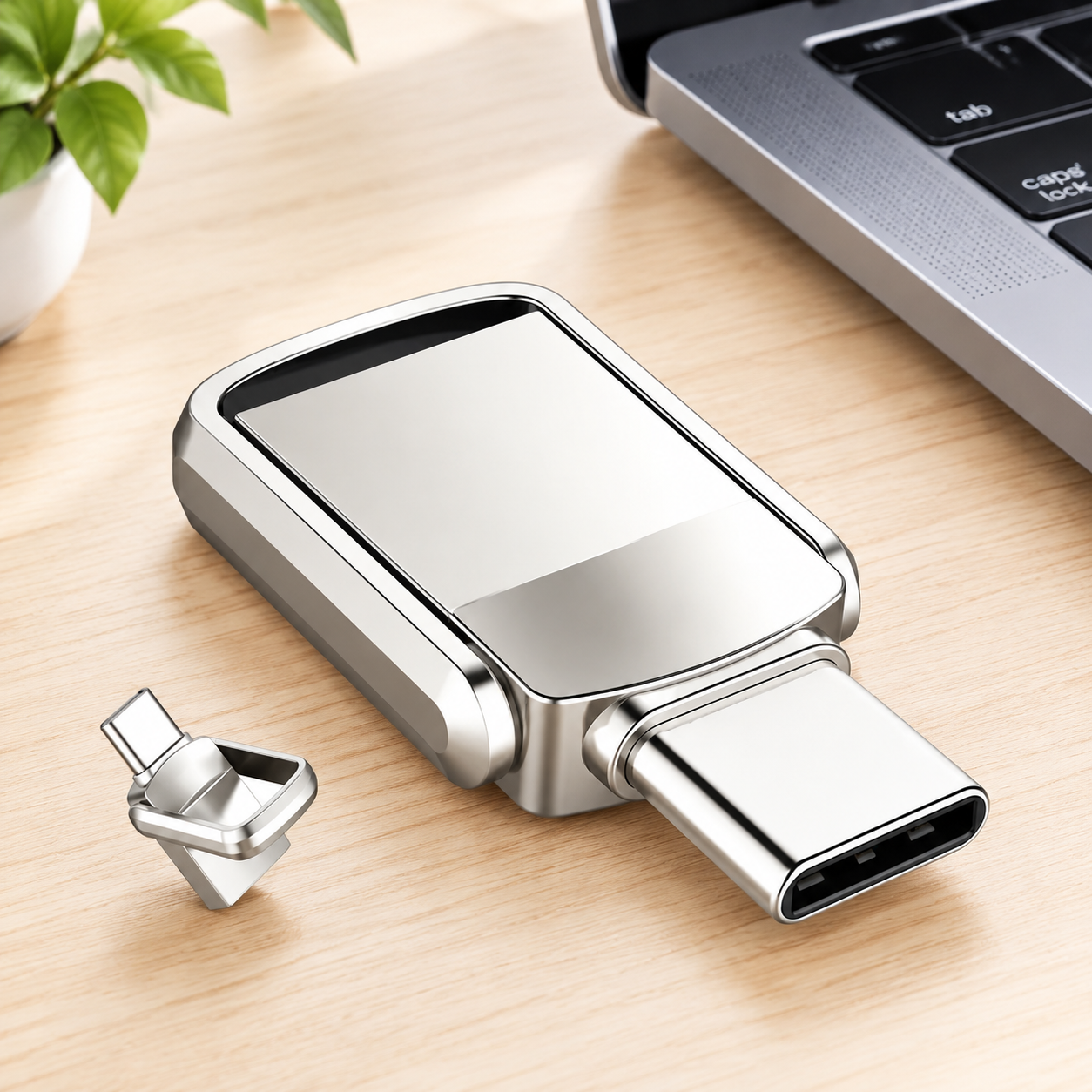 USB-накопитель Type-C 2ТБ, OTG (Цвет товара: серебристый)