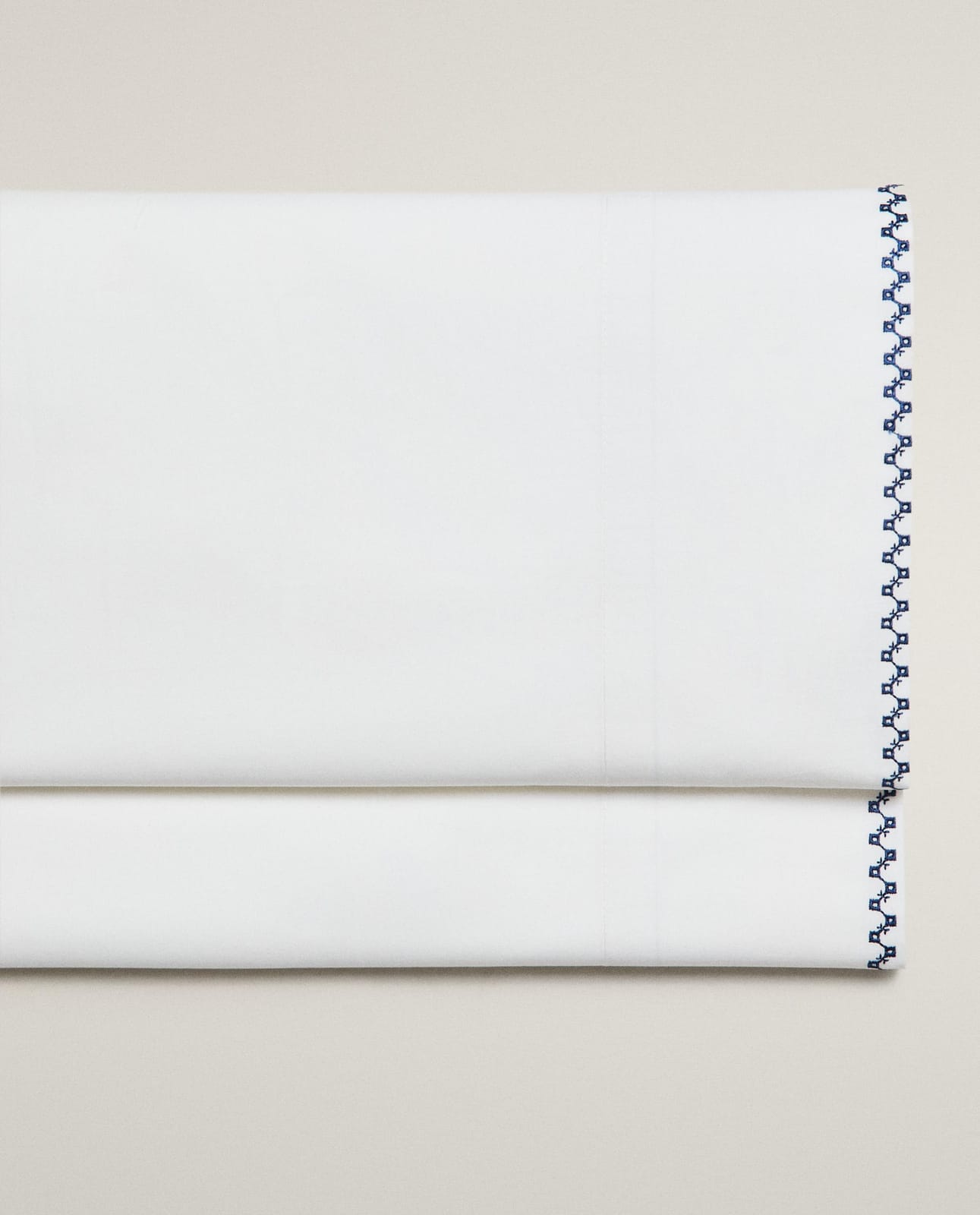 Простыня ZARA HOME без резинки с вышитой полосой, сломанный белый, 160 x 280 см 4121/089/251-12