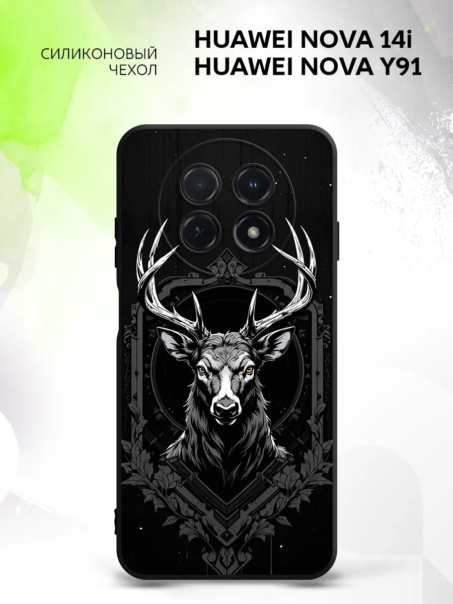 Чехол на Huawei Nova 14i/Nova Y91, Хуавей Нова 14и/Нова У91 защита камеры, накладка с рисунком герб олень