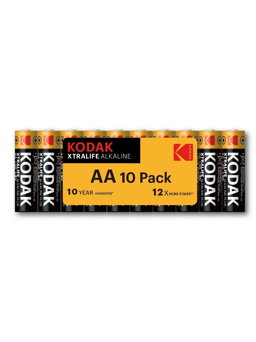 Батарейки пальчиковые AA алкалиновые Kodak XTRALIFE щелочные 1,5V LR6, 10 штук