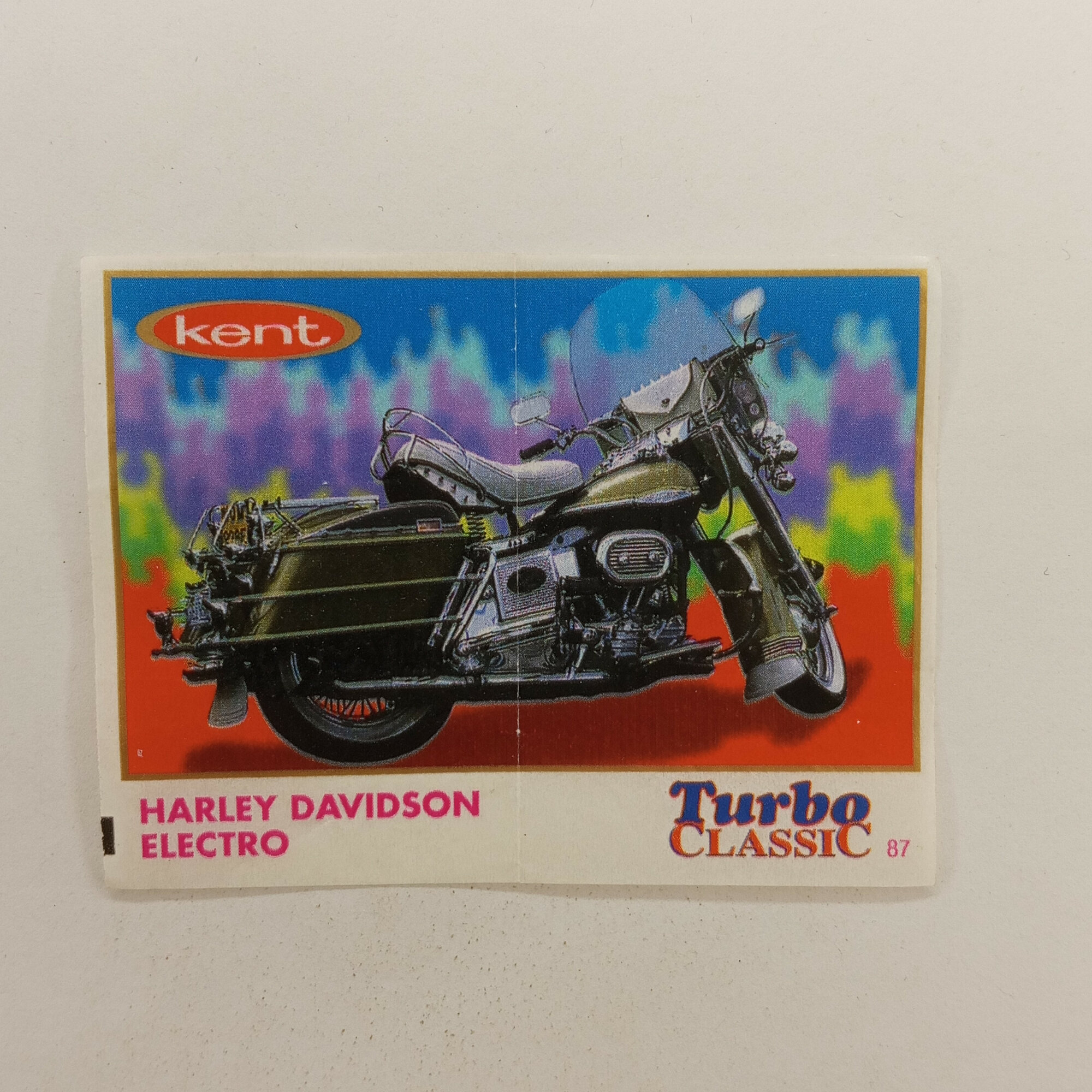Вкладыш винтажный, СССР. От жевательной резинки Kent с мотоциклом Harley Davidson