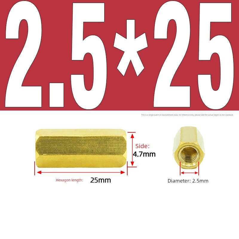 Шестигранный медный стойка M2.5x25мм, 50 шт. для сборки ПК - Надежные медные втулки