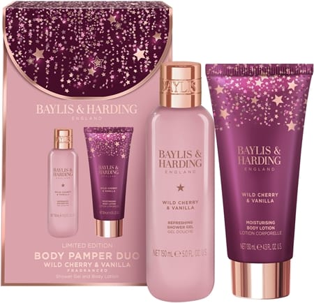 Набор парфюмерный Baylis & Harding Wild Cherry & Vanilla, гель для душа 150 мл, молочко для тела 130 мл