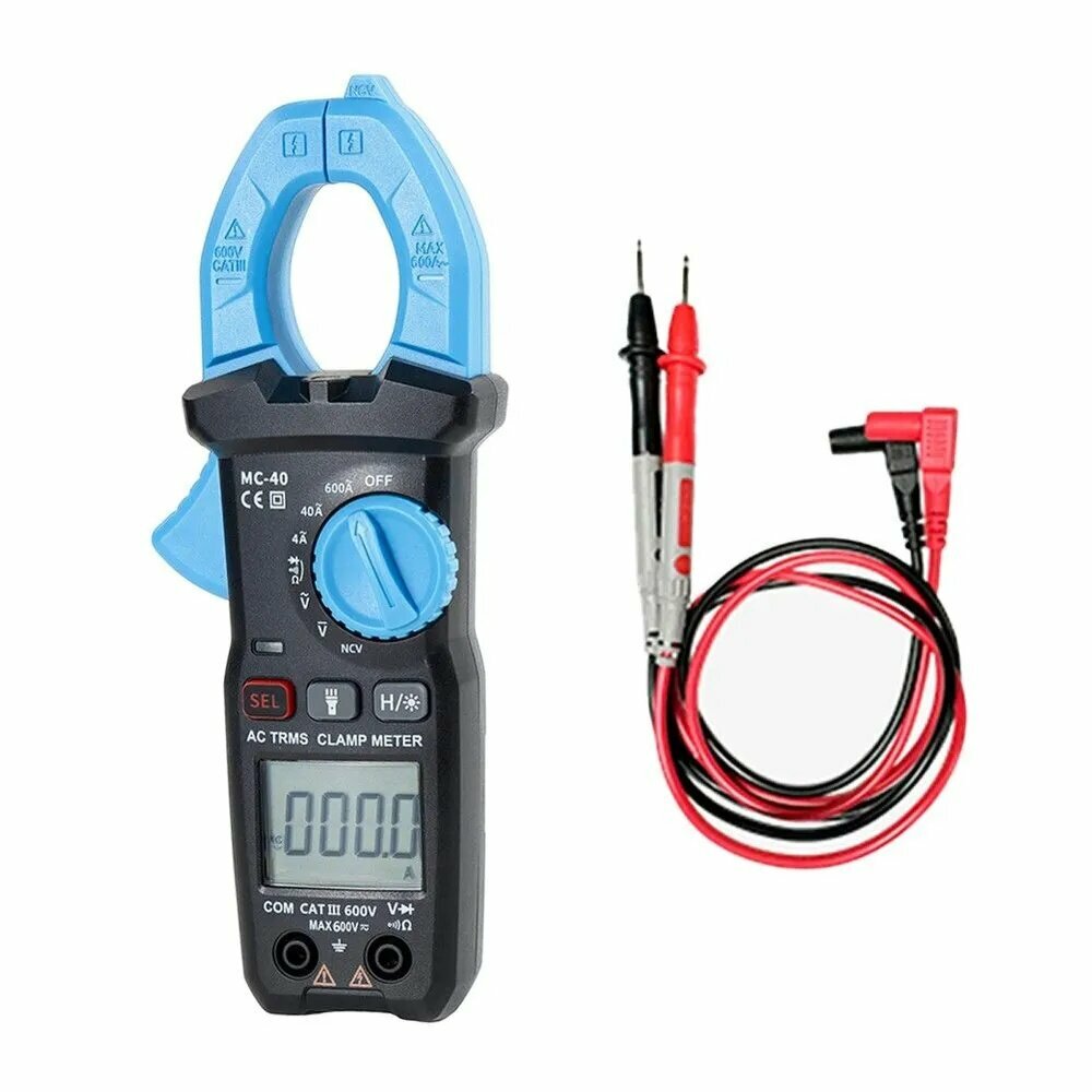 Цифровой Зажимной Мультиметр MC-40 AC DC Напряжение 600V AC 600A Тест Диода NCV Ом