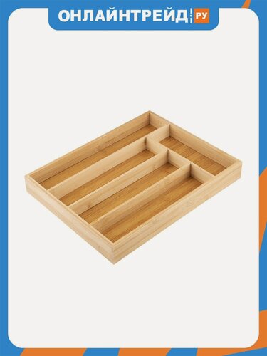 Изображение товара Лоток для столовых приборов Mallony BAMBOO 37х30х4,5 см (бамбук)
