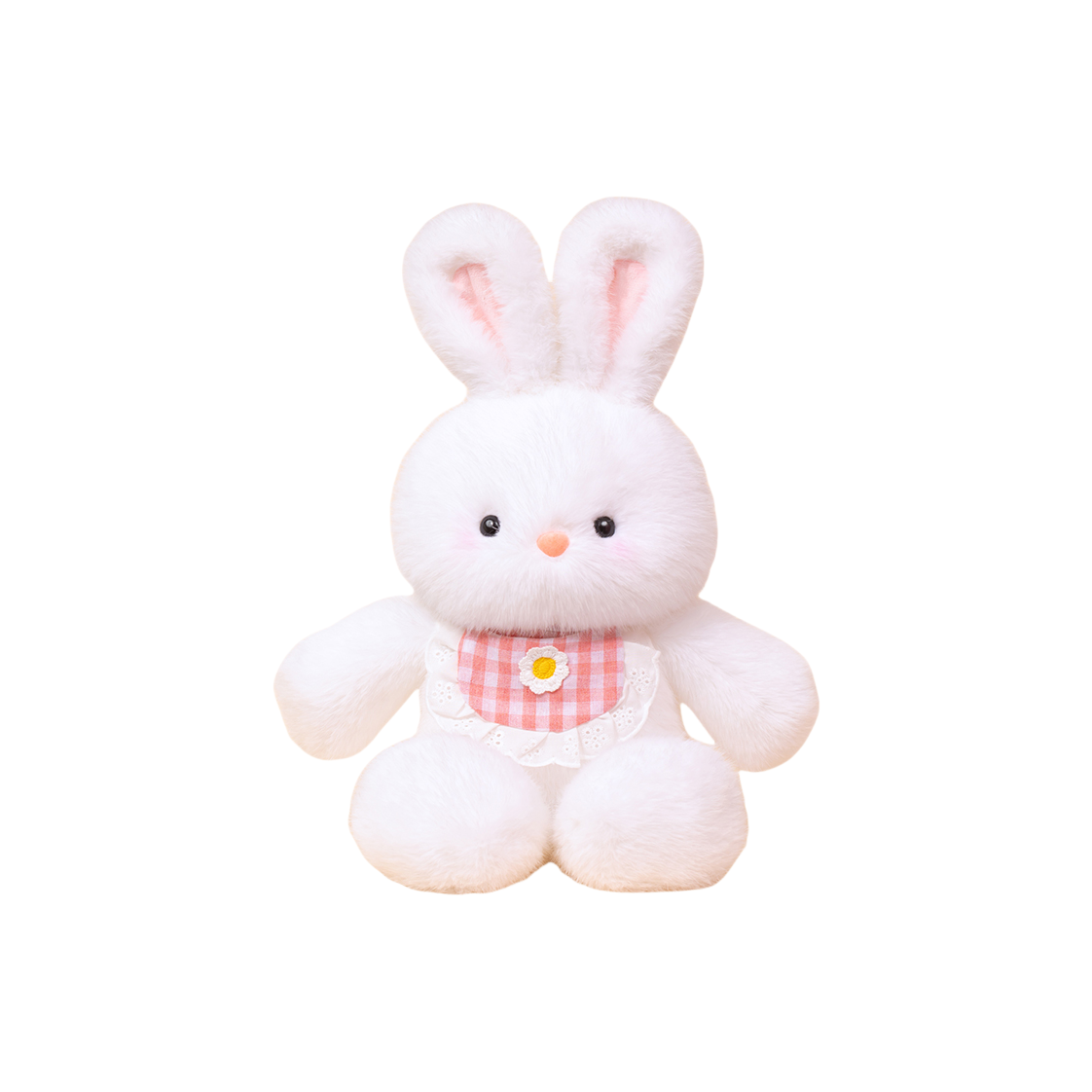 Плюшевая кукла унисекс 77 SEVEN DREAM Бегущие животные, 50 см, Bunny+Pink Plaid Bib