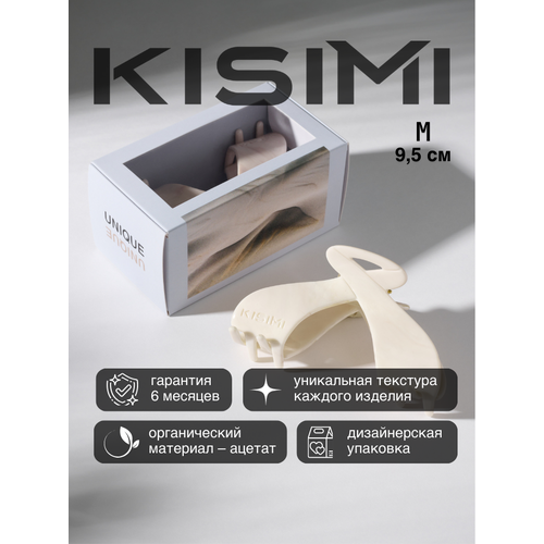 фото Заколка-краб для волос kisimi, размер m, цвет: песочный, коллекция: unique, 1 шт