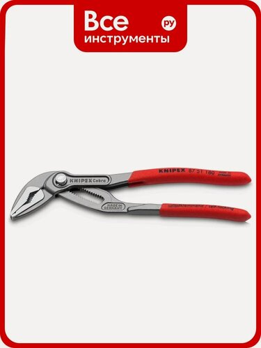 Изображение товара Клещи переставные Knipex COBRA ES, тонкие, зев 32 мм, длина 180 мм, фосфатированные, обливные ручки KN-8751180