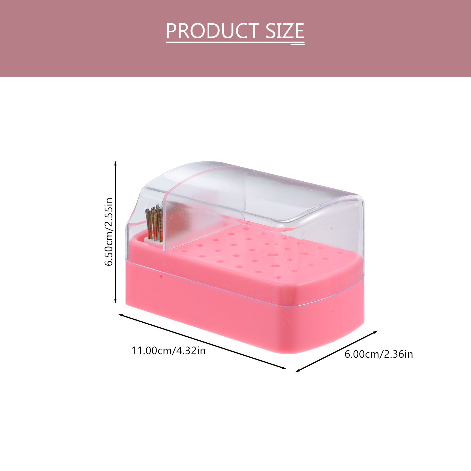 Прозрачная Коробка Для Хранения Бит Ногтевого Дрели 30 Отсеков 11x6 Cm