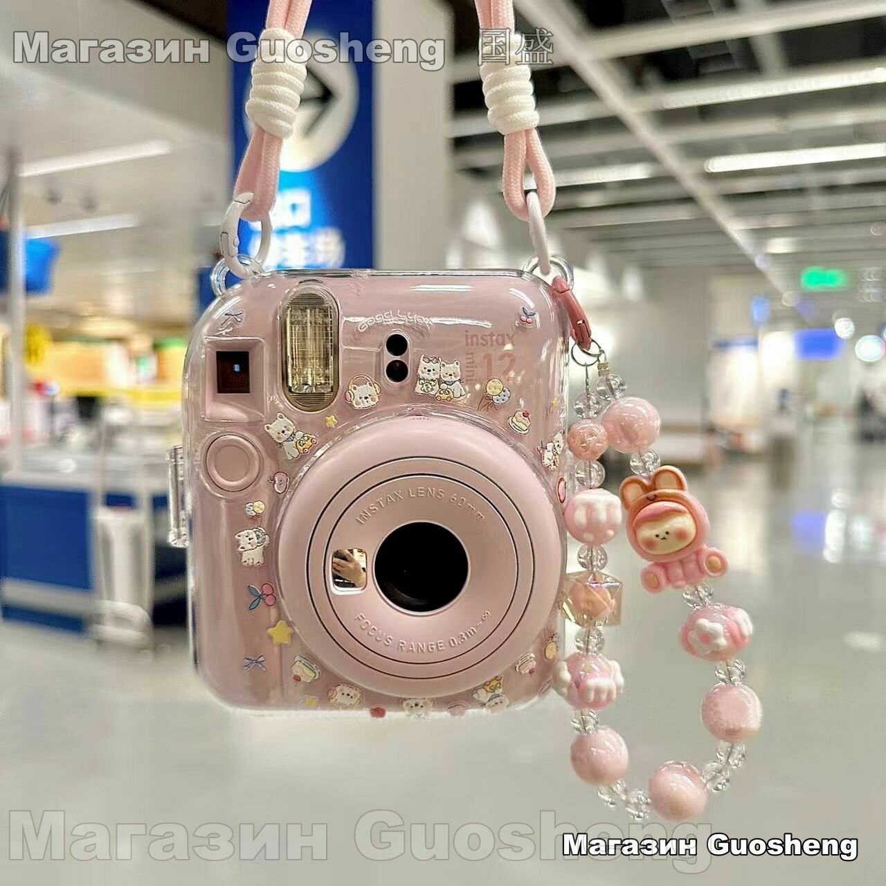 Film Lab - Instax Mini 12 прозрачный чехол Защитный чехол для камеры с ремешком прозрачный защитный чехол с ремешком для камеры Instax Mini 12