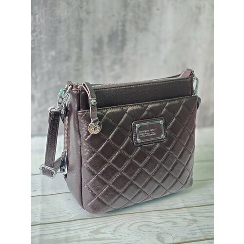 фото Сумка кросс-боди bag irafrail стеганая сумка, фактура стеганая, матовая, коричневый