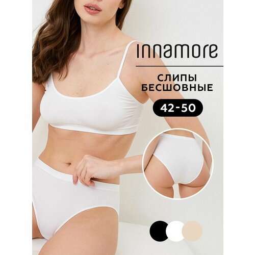 фото Трусы innamore слипы бесшовные на высокой посадке, размер 5-6, белый