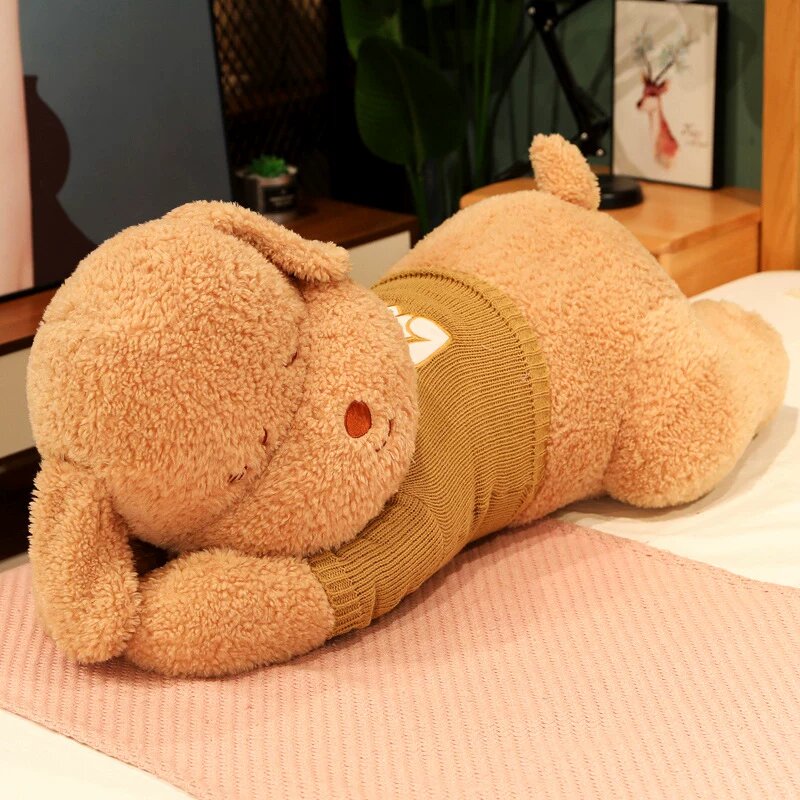 Коричневая подушка с собачьим принтом, средний размер 100 см для девочек, удобная и милая домашняя декоративная подушка