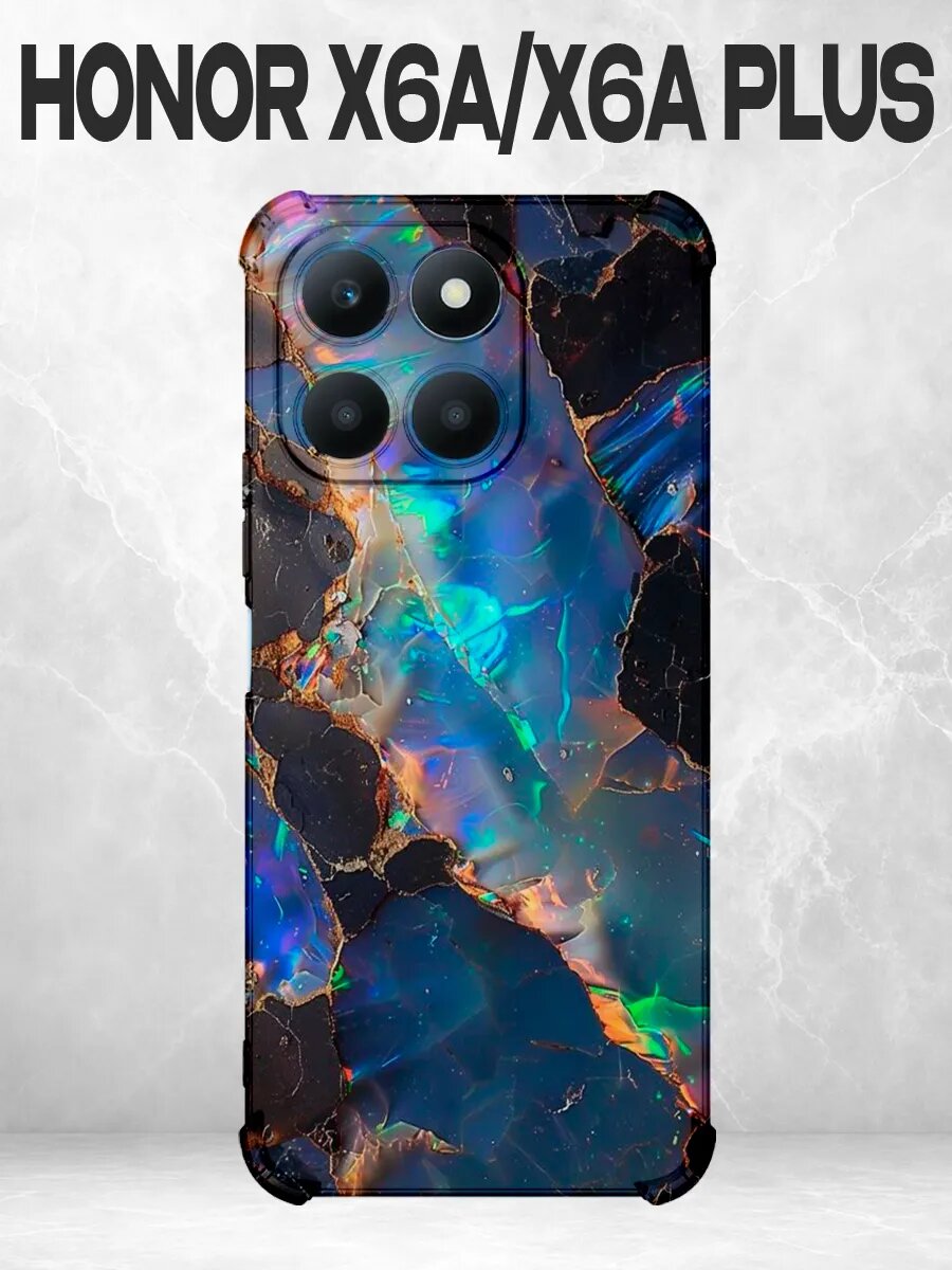 Чехол на Honor X6A опал камень синий
