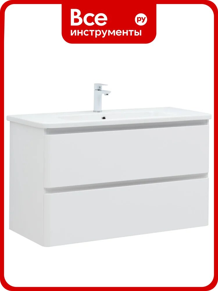 Тумба Aquanet Эмбер 105 2 ящ. цв. белый матовый (330469) 00330469
