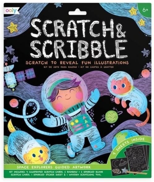 Набор для рисования, росписи Ooly Scratch & Scribble "Исследователи космоса"