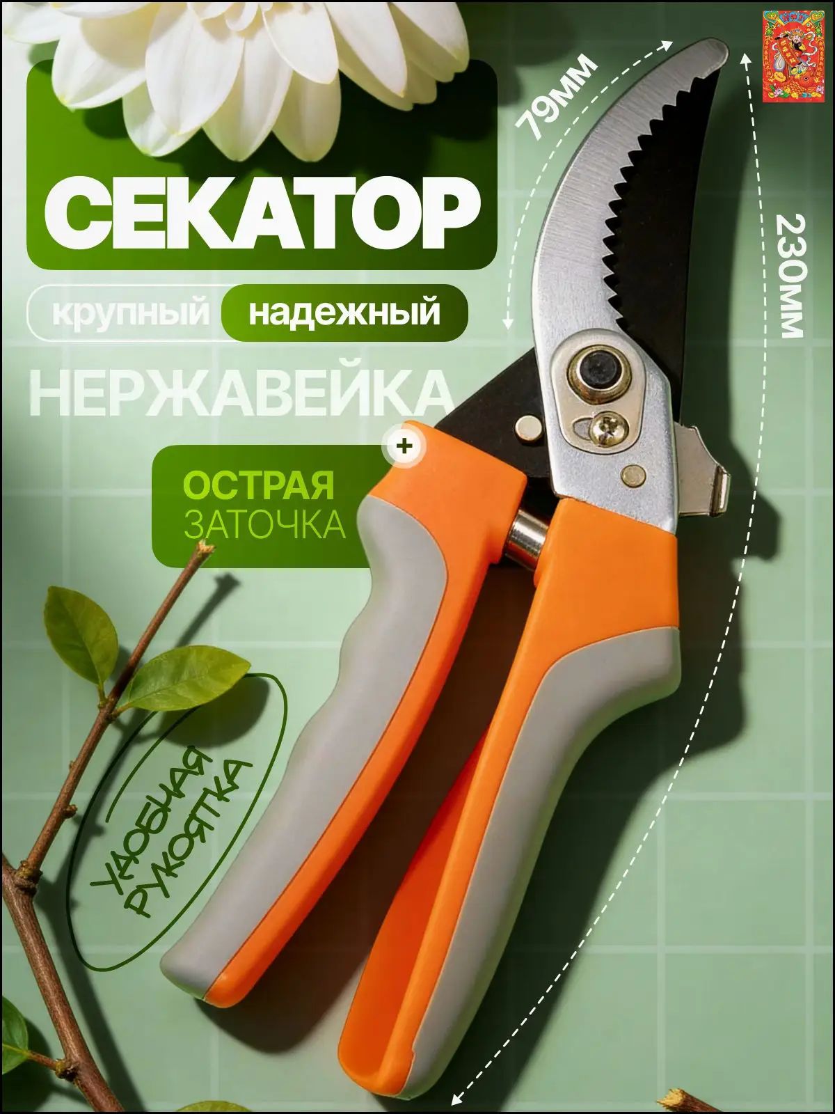 Секатор садовый, профессиональный кусторез для сада, дачи и растений