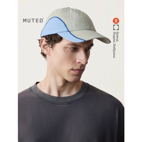 фото Бейсболка muted из смесового хлопка с нейлоновыми вставками для мужчин, размер one size, молочный