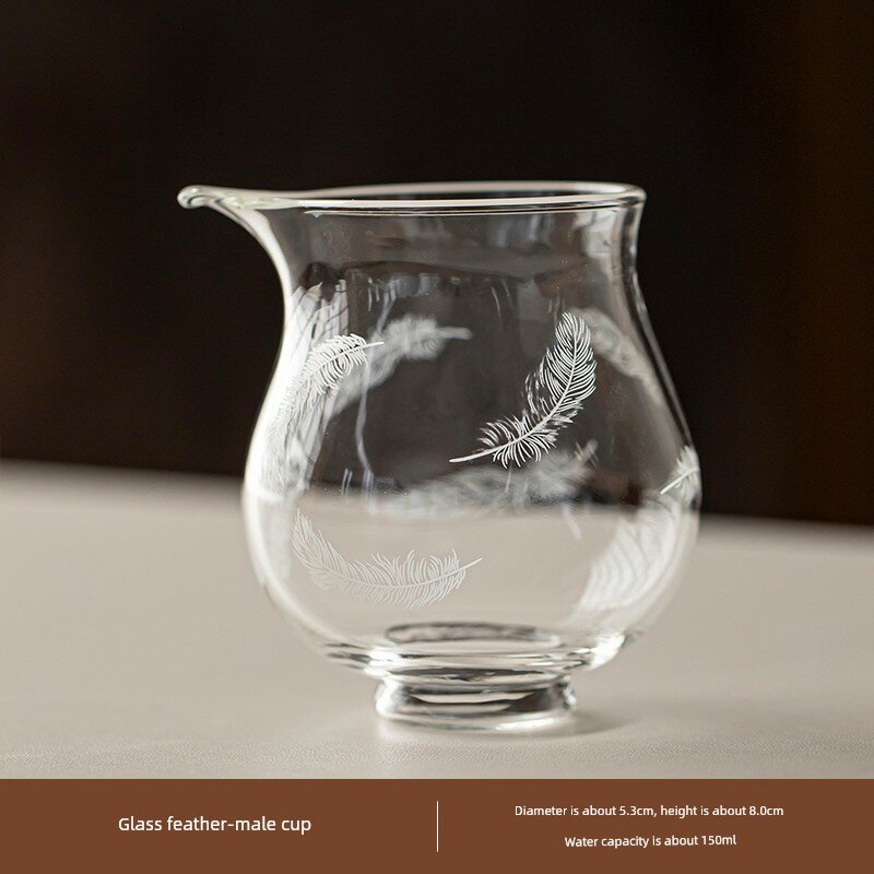 Высококачественная стеклянная чашка Fair Cup Light Feather, прозрачное боросиликатное стекло, идеально для любителей чая