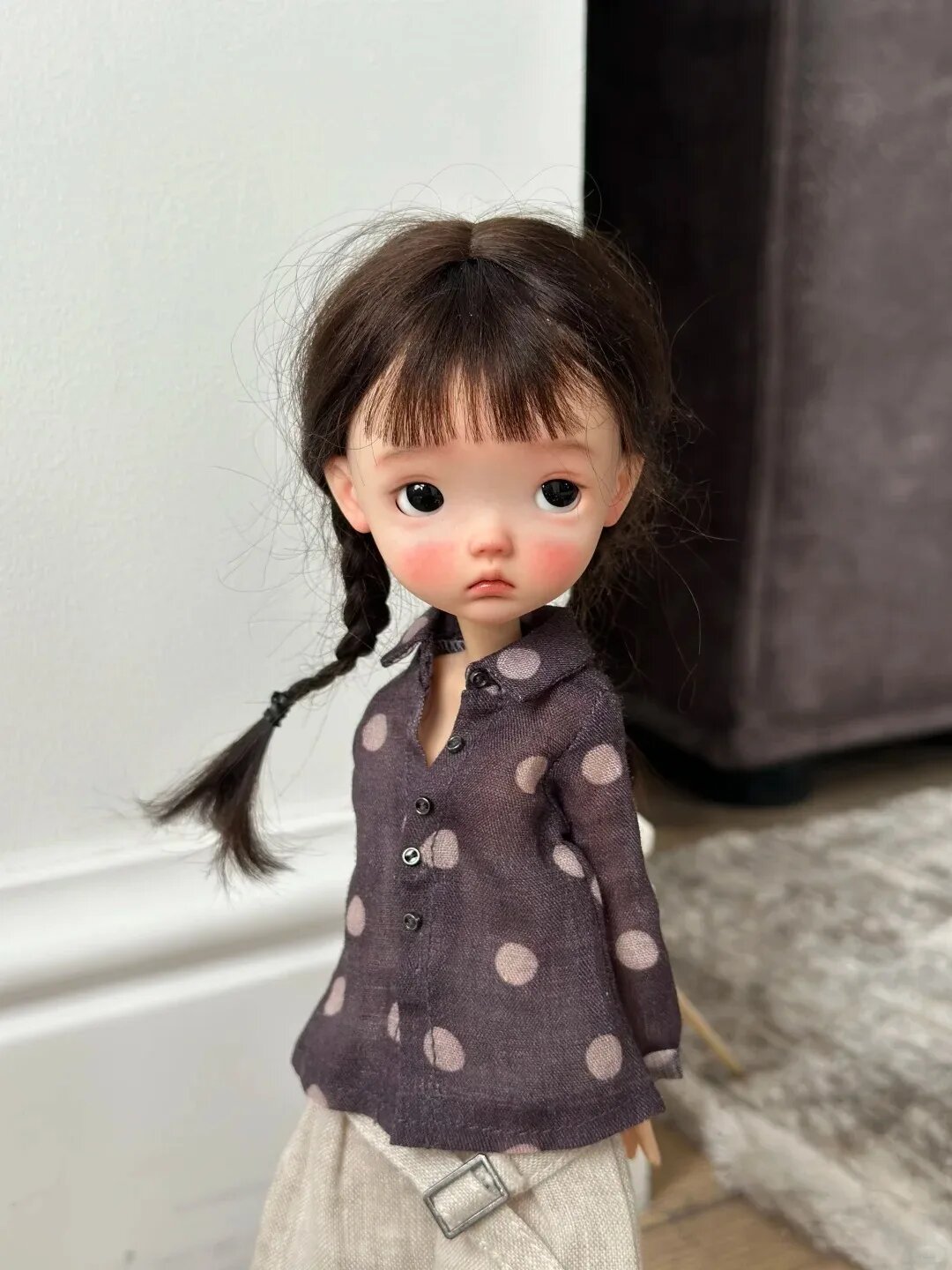 Кукла Dollhua BJD 1/6 резиновая голова makeup Nude Doll, tan skin