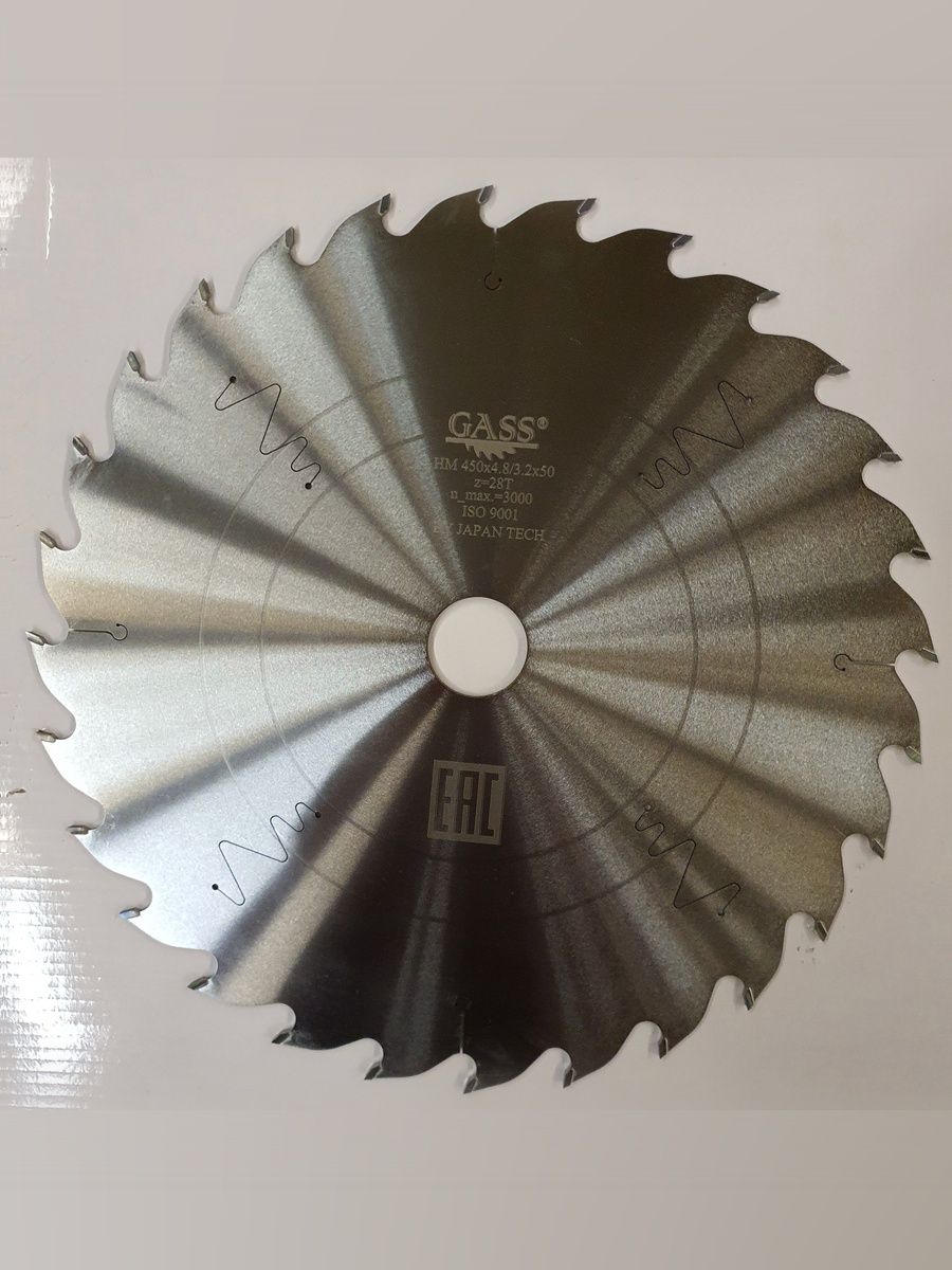 Пильный диск GASS 450×50×4,8/3,2 Z28 по дереву на кромкообрезной станок