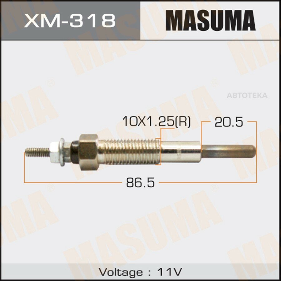 Свеча накаливания MASUMA PM-164 /4D56 (1/10/100) MASUMA XM318