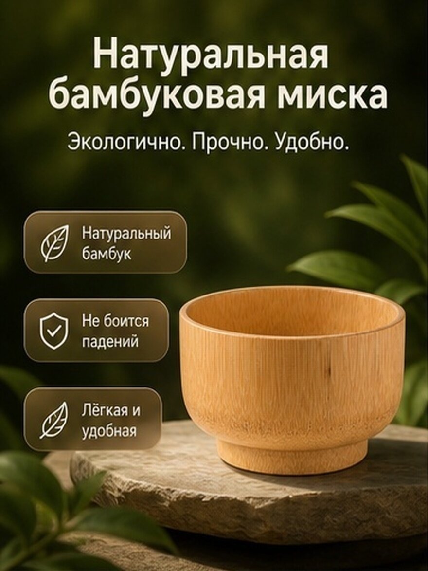 Творческая Бамбуковая Чашка Экологичная Прочная И Портативная Идеальная Для Дома Кухни Размер M