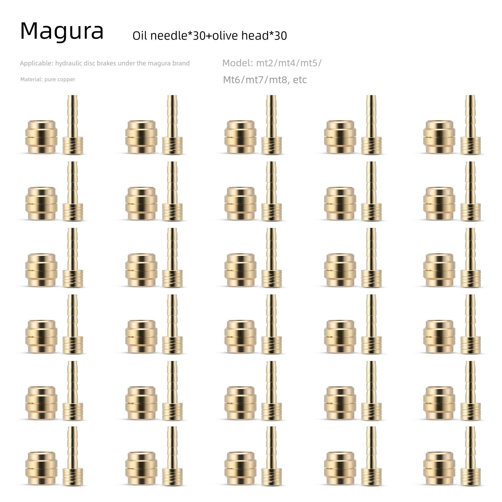 Сборка масляного тормозного шланга, иглы и оливковой головки Magura - 30 шт. набор