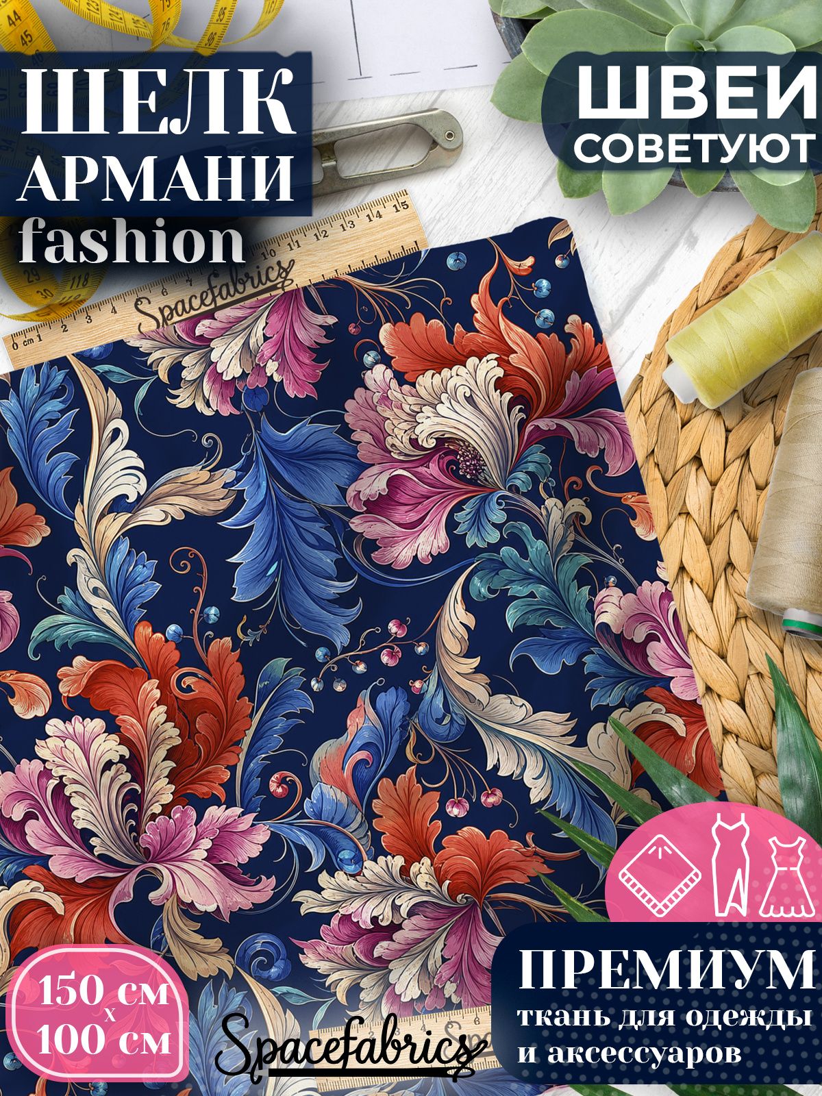 Ткань для шитья шелк Армани, искусственный шелк для костюмов, платьев, юбок с принтом