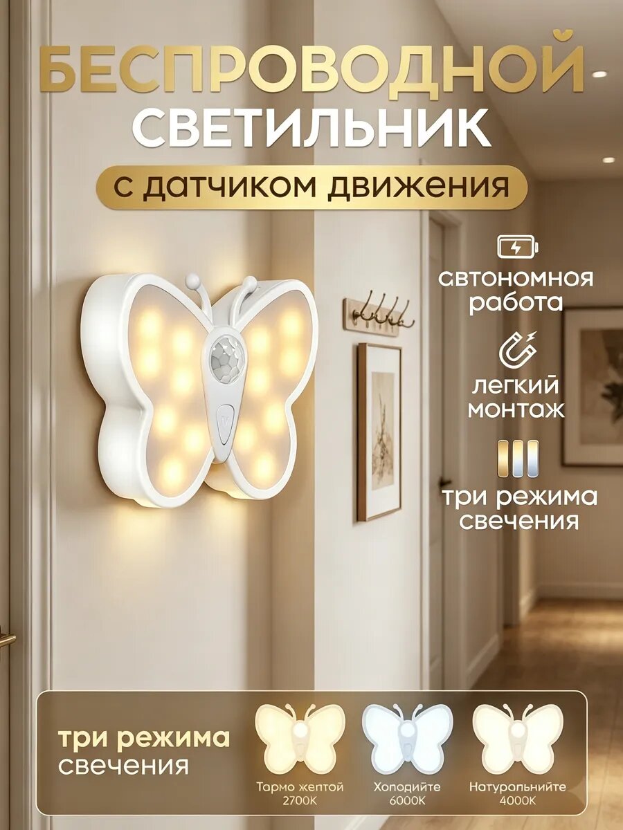 Светильник настенный с датчиком движения светодиодный
