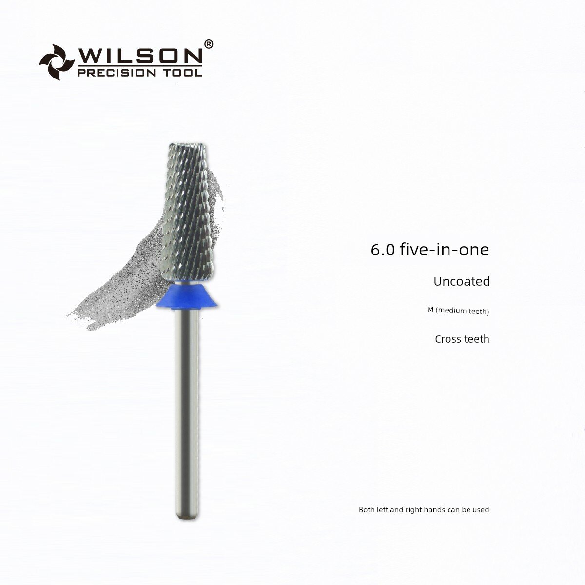 WILSON M 6.0мм 5-в-1 Зубчатая Шлифовальная Насадка для Удаления Когтей, Двусторонняя, Натуральный Цвет