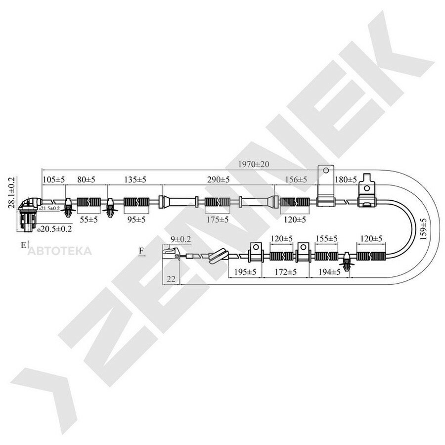 Датчик ABS ZENNEK DAS0120