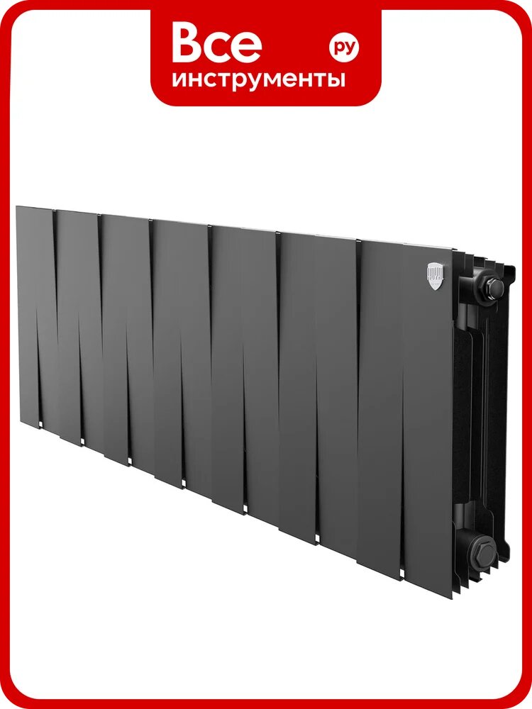Радиатор биметаллический ROYAL THERMO PianoForte 300 Чёрный - 14 секц. НС-1682353