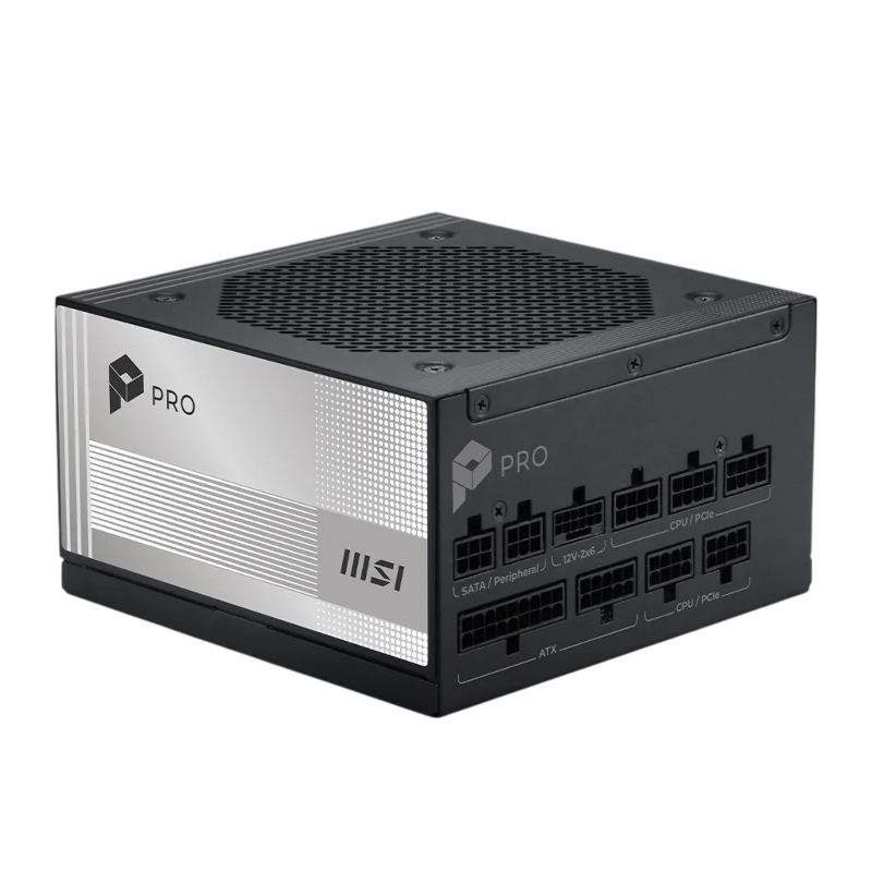 Блок питания MSI PRO A850PL PCIE5, 850 Вт, 80+ Platinum, ATX, чёрный 306-7ZPLY11-HD8