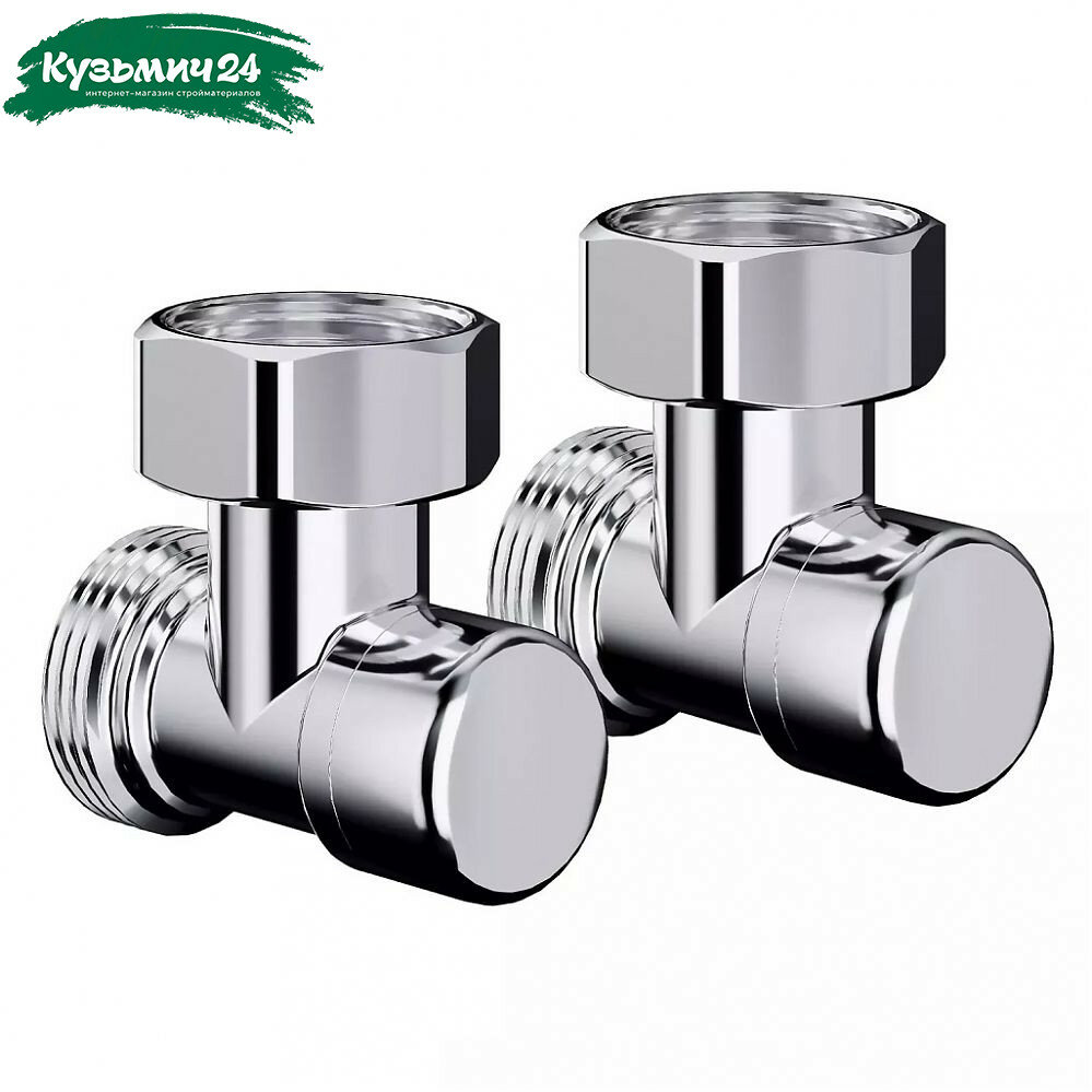 Набор нижнего подключения Royal Thermo RANDU13434CH, угловой, раздельный, 3/4х3/4ЕК, хром