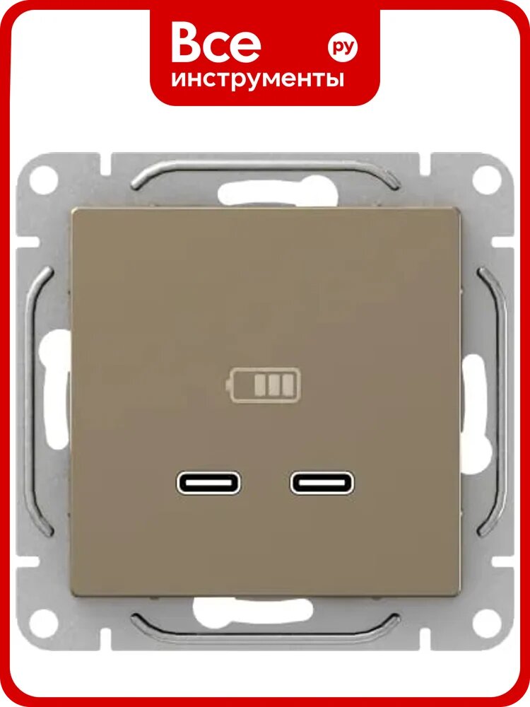 Механизм розетки EKF USB-C - 2шт, шампань Эпика UP1-SOC-2USBC