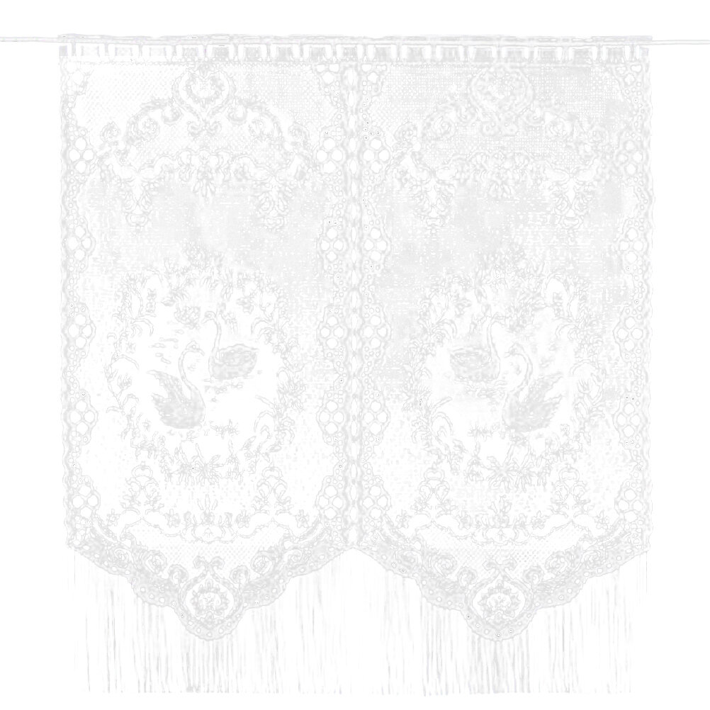 Занавеска Белого Цвета С Фleurным Дизайном 120x130cm Подходит Для Окон И Дверей