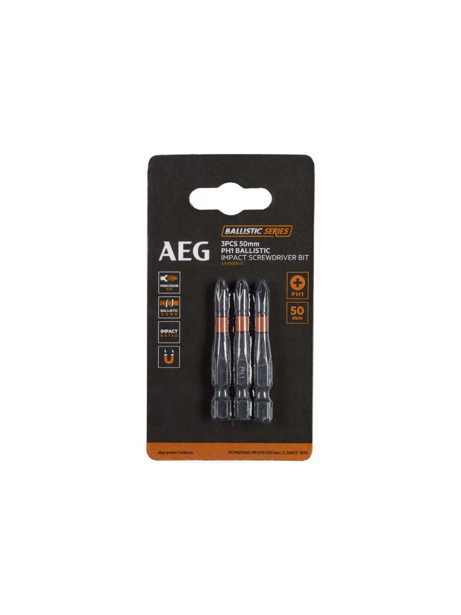 Биты ударные AAK503PH1 (3 шт; PH1; 50 мм) AEG 4932479180